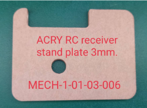 STAND PLATE CLEAR RC RECEIVER 3MM
